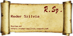 Reder Szilvia névjegykártya